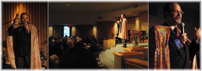 Dr. DREAM presenting in the Magic Cape